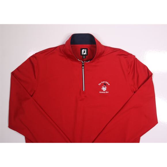 Footjoy The Golf Club at Middle Bay Red 1/4 Quarter Zip Pullover Medium - Picture 2 of 8